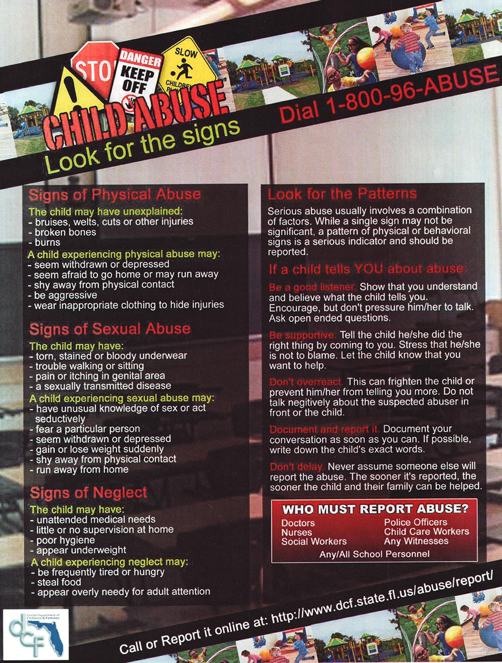 Signs of Sexual Abuse Poster