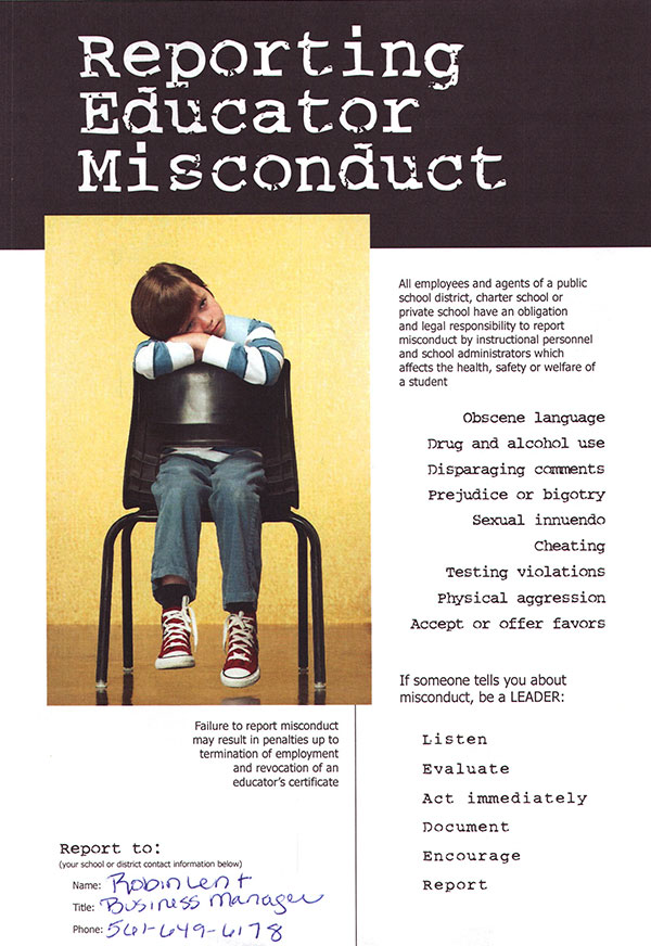 Reporting Educator Misconduct Poster